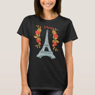 パリウィズ紅葉エッフェルタワーイン秋フレン Tシャツ