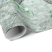 パリエッフェルのタワー花花柄ヴィンテージバラ ラッピングペーパー (ロールコーナー)