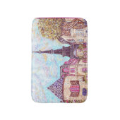 パリエッフェルの景色の点描のバス・マット バスマット (正面縦)