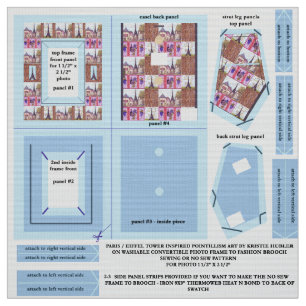 パリエッフェルの生地の見本はフォトフレームのブローチを作る ファブリック