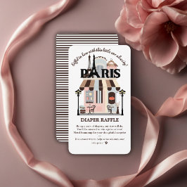 パリエッフェルインラブフランスのカフェベビーシャワー エンクロージャーカード