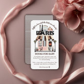 パリエッフェルインラブフランスのカフェベビーシャワー エンクロージャーカード