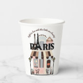 パリエッフェルインラブフランスのカフェベビーシャワー 紙コップ (裏面)
