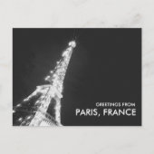 パリエッフェルタワーからのブラック&ホワイトの挨拶 ポストカード (正面)