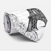 パリエッフェルタワーとスクロール ネクタイ (ロール)