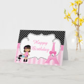 パリエッフェルタワーアフリカンアメリカン カード (黄色い花)