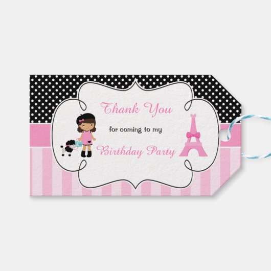 パリエッフェルタワーアフリカンアメリカン ギフトタグ (正面(横))
