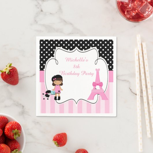 パリエッフェルタワーアフリカンアメリカン スタンダードカクテルナプキン (インサイチュ)