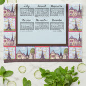 パリエッフェルタワーインスパイアコラージュ2026カレンダー キッチンタオル (折り畳み)