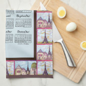 パリエッフェルタワーインスパイアコラージュ2026カレンダー キッチンタオル (四つ折り)