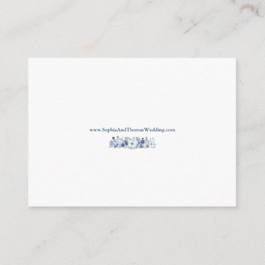 パリエッフェルタワーウォーターカラーフローラネイビー結婚ズ エンクロージャーカード (裏面)