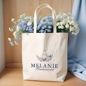 パリエッフェルタワーウォーターカラーフローラホワイト結婚ズ トートバッグ