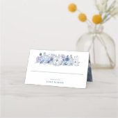 パリエッフェルタワーウォーターカラーフローラホワイト結婚ズ プレイスカード (正面)