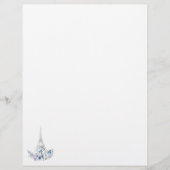 パリエッフェルタワーウォーターカラーフローラモノグラム レターヘッド (正面)