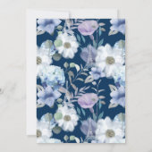 パリエッフェルタワーウォーターカラーフローラ薄紫結婚ズ 招待状 (裏面)