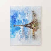 パリエッフェルタワーウォーター絵を描カラー ジグソーパズル (縦)