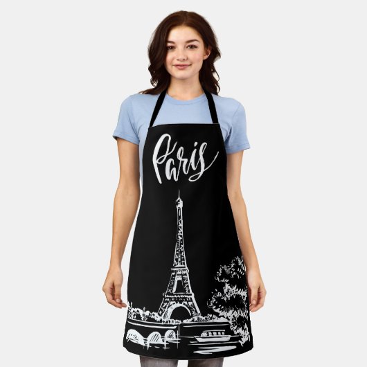 パリエッフェルタワーエプロン エプロン (着用した状態)