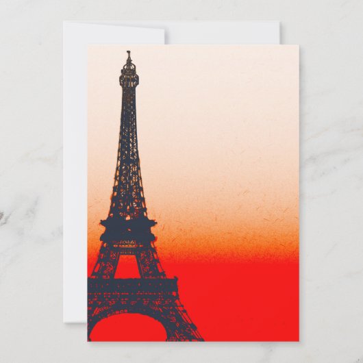 パリエッフェルタワーオレンジサンセットシック招待状 招待状 (裏面)