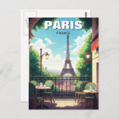 パリエッフェルタワーカフェポストカード ポストカード (正面/裏面)