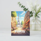 パリエッフェルタワーカフェ葉書 ポストカード (スタンド正面)