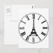 パリエッフェルタワークロックフランスの ポストカード (正面/裏面)