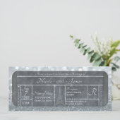 パリエッフェルタワーシルバーグリッターチケット結婚ズ 招待状 (スタンド正面)