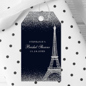 パリエッフェルタワーシルバースパークルブライダルシャワー ギフトタグ