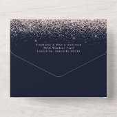 パリエッフェルタワーバラ金ゴールドスパー結婚クルズオールI オールインワン招待状 (裏面)