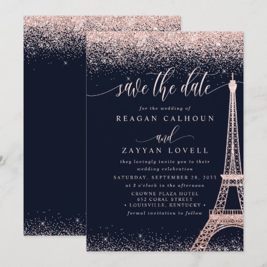 パリエッフェルタワーバラ金ゴールドセーブ日付カード セーブザデート (正面/裏面)