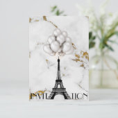 パリエッフェルタワーバルーンマーブル金ゴールド 招待状 (スタンド正面)