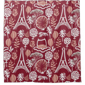 パリエッフェルタワーパターン シャワーカーテン (正面)