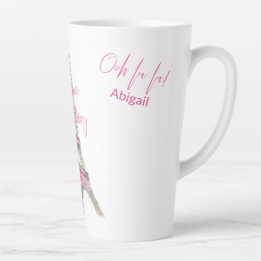 パリエッフェルタワーパーソナライズされたミクリンスアノス カフェラテマグ (右)