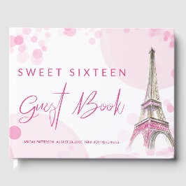 パリエッフェルタワーピンクアンドホワイトマイSweet sixteen ゲストブック
