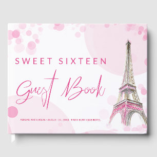 パリエッフェルタワーピンクアンドホワイトマイSweet sixteen ゲストブック