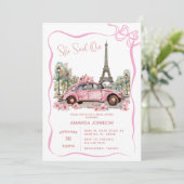 パリエッフェルタワーピンクコケットブライダルシャワー 招待状 (スタンド正面)