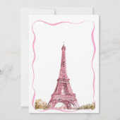 パリエッフェルタワーピンクコケットブライダルシャワー 招待状 (裏面)