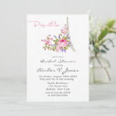 パリエッフェルタワーピンク牡丹ブライダルシャワーインビタ 招待状 (スタンド正面)