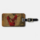 パリエッフェルタワーファッショニスタレッドスティレット ラゲッジタグ (正面横)