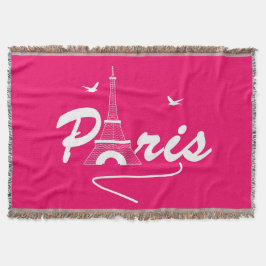 パリエッフェルタワーファンシー文字図 スローブランケット