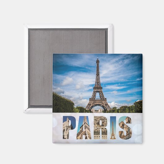 パリエッフェルタワーフランスのフランスシティ旅行写真 マグネット (正面/裏面)