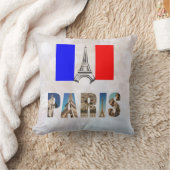 パリエッフェルタワーフランスのフランス国旗の写真 クッション (ブランケット)
