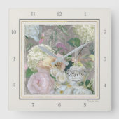 パリエッフェルタワーフランスのマーケットフローラヴィンテージ スクエア壁時計 (正面)