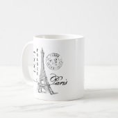 パリエッフェルタワーフランスのラバーパリジャンフランス コーヒーマグカップ (正面左)