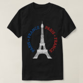 パリエッフェルタワーフランスの国旗の土産Gif Tシャツ (デザイン正面)