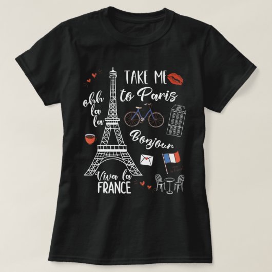 パリエッフェルタワーフランスパフランスのリシアンギフト Tシャツ (デザイン正面)
