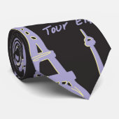 パリエッフェルタワーブラック&パープルタイ ネクタイ (ロール)