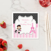 パリエッフェルタワーブルネットガール スタンダードカクテルナプキン (インサイチュ)