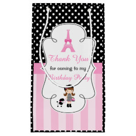 パリエッフェルタワーブルネットガール スモールペーパーバッグ