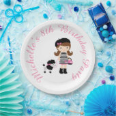 パリエッフェルタワーブルネットガール ペーパープレート (パーティー)