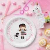 パリエッフェルタワーブルネットガール ペーパープレート (パーティー)